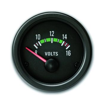 Zusatzinstrument - Voltmeter "Youngtimer" (21120V), Ø 52mm (8~16 V), schwarz